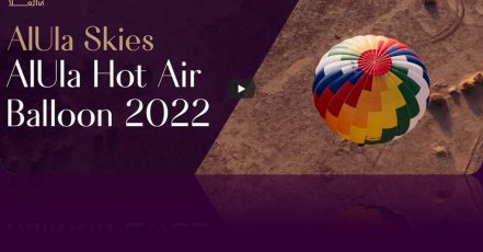 Scene from the video of the AlUla Skies Festival, Hot Air Balloon Experience 2022