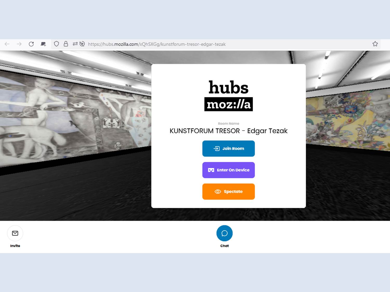 Start screen of the new virtual dependence of the Bank Austria Art Forum Vienna - Opening Event at the Metaverse