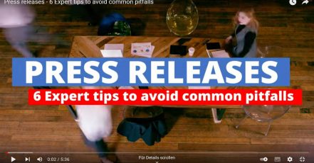 Cover image: Press releases – 6 Expert tips to avoid common pitfalls. How-to video. Not only the Event itself (program, location, highlights, etc.), but also successful Event Marketing determines whether an Event will be successful. (Copyrights: EventMasterBook.de | EventMasterBook.com)