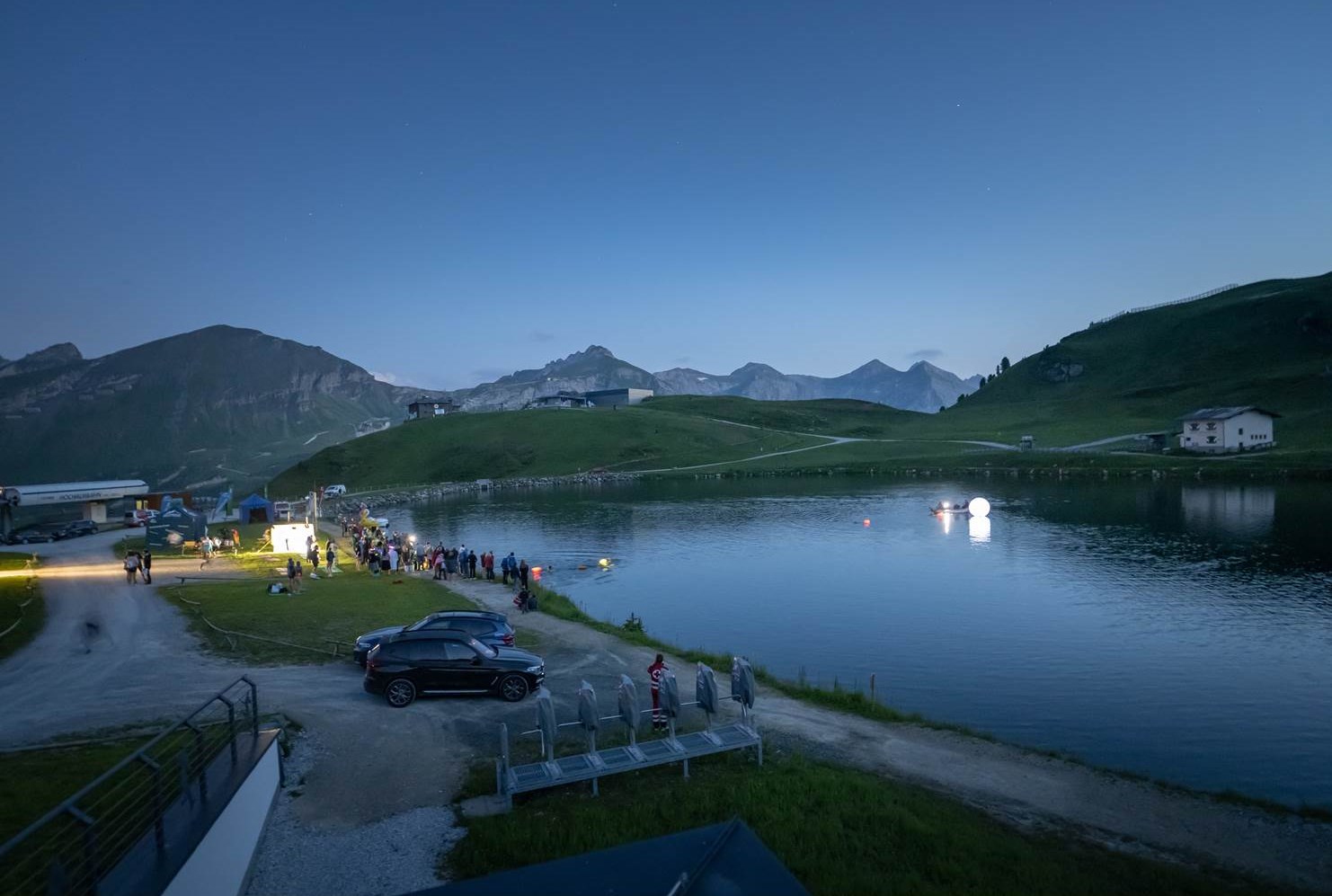 Full moon swimming on August 12, 2022 at lake Grünwaldsee / Austria (Copyrights: TVB Obertauern)
