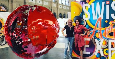 rtists Litzka & Montani with their AR artwork at the SwissArtExpo (Photo Credit: Sarah Montani)