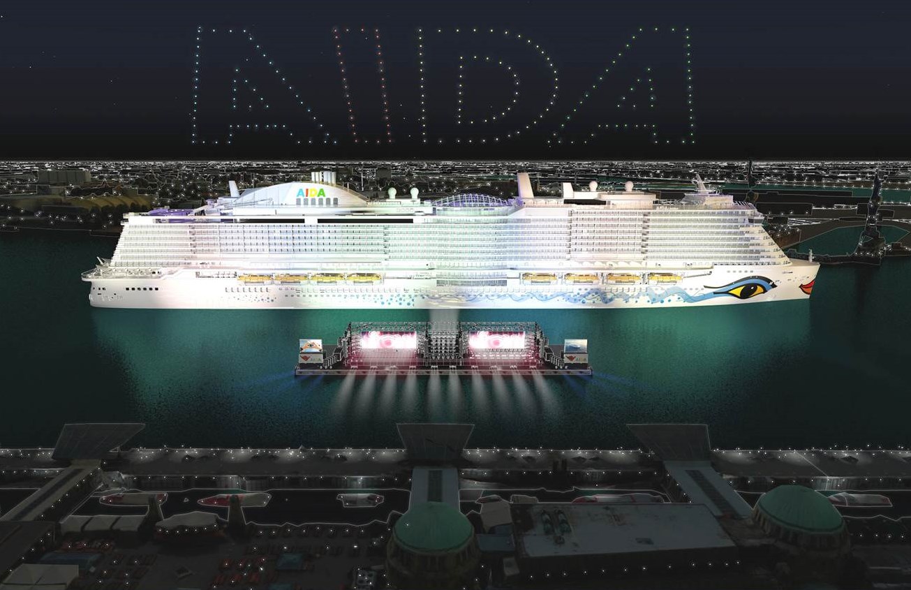 AIDAprima with its floating festival stage at the Hamburg Port Anniversary 2024 (Photo Credit: AIDA Cruises)