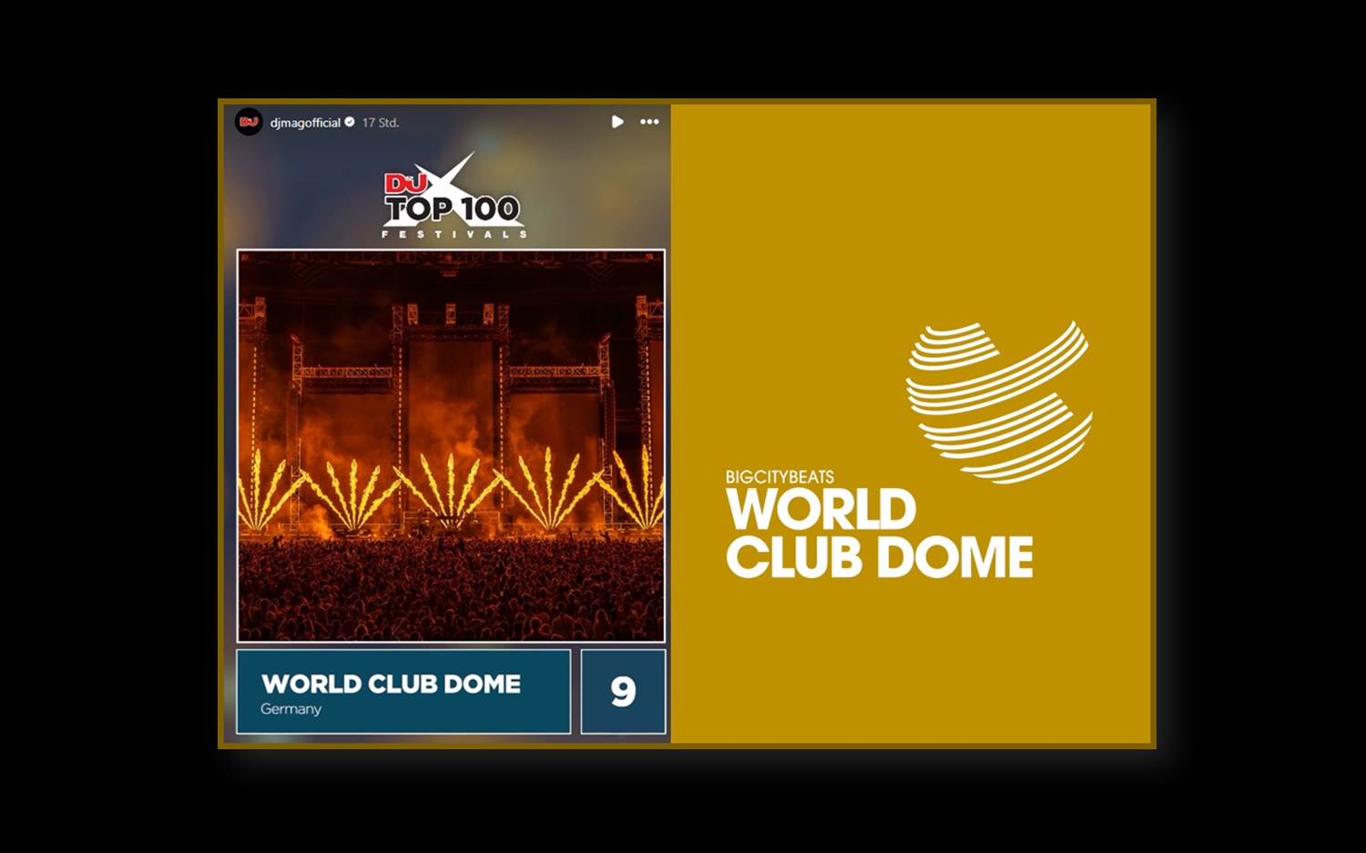 BigCityBeats WORLD CLUB DOME ranks No. 9 in the international festival ranking 2024 by DJ Mag (Source: DJ Mag, djmag.com)