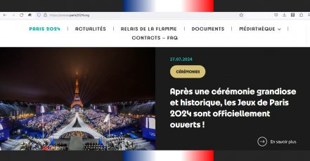 Screenshot from July 28, 2024, press room at the official website Paris 2024 Olympic Games (Link: paris2024.org)