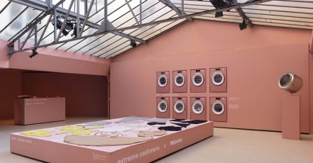 In the context of the Paris Fashion Week 2025, Miele and extreme cashmere presented their unique Cashmere Spa. (Photo: Miele / Copyrights: Miele & Cie. KG)