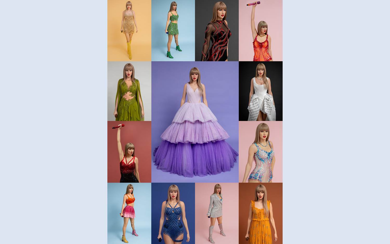 13 Taylor Swift wax figures were unveiled simultaneously at 13 Madame Tussauds locations worldwide (Image credit: Madame Tussauds / Merlin Entertainments Group)