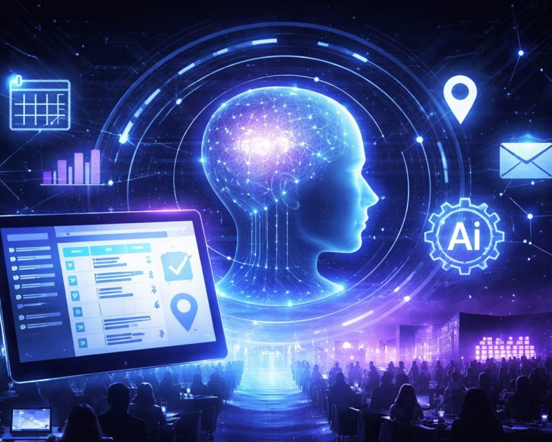 AI in Event Management – key visual created with AI by the EventMasterBook editorial team