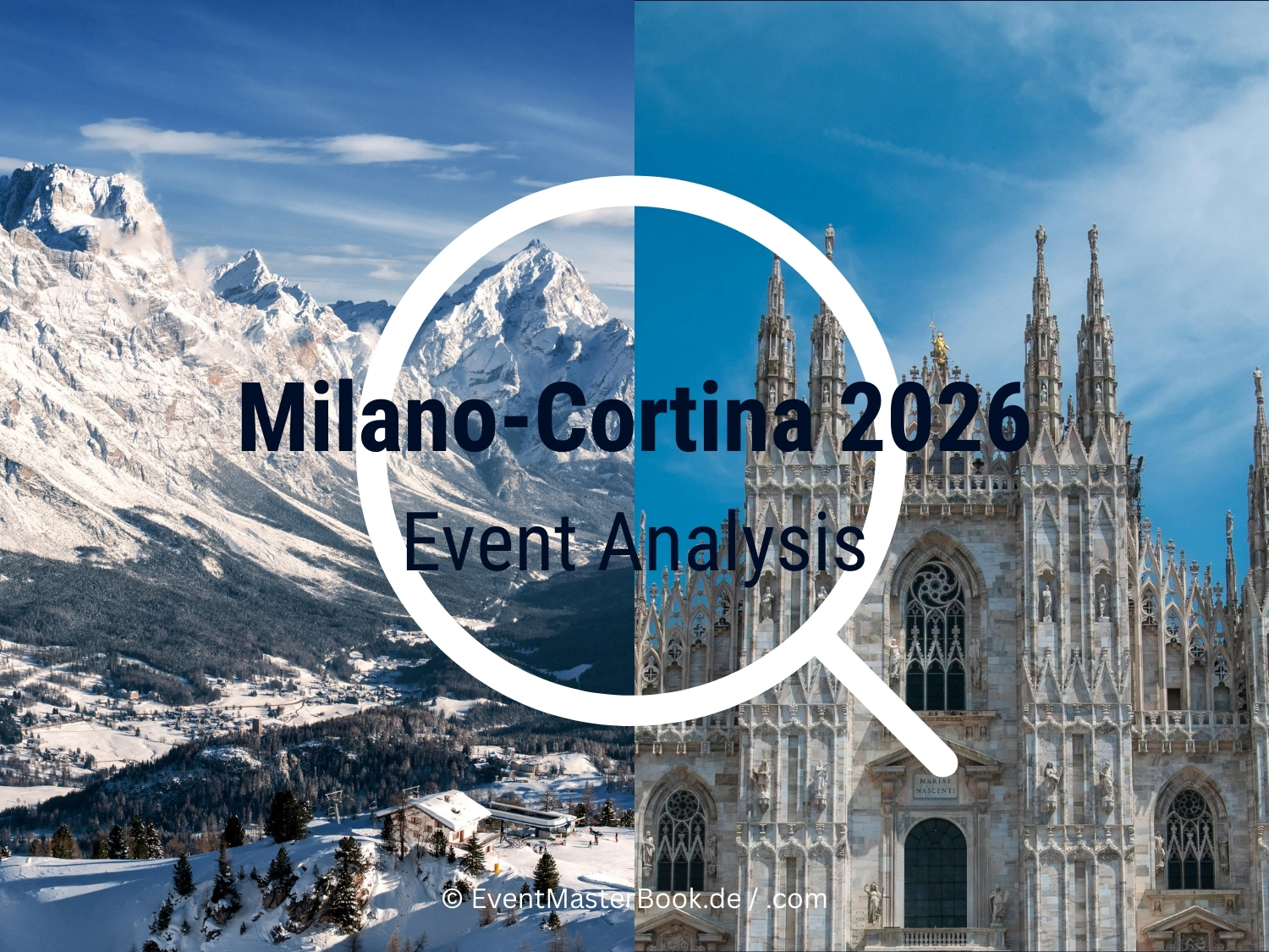 Olympic Winter Games 2026, Milano Cortina 2026 – Event-Analysis – Multi-Location Concept (Collage: EventMasterBook Editorial Team | Photos: Canva Stock)