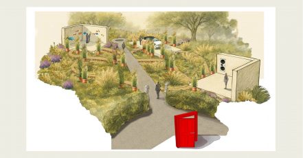 Visualization of A Garden of Curiosity, MINI x Paul Smith, AI-generated (Source: BMW Group)