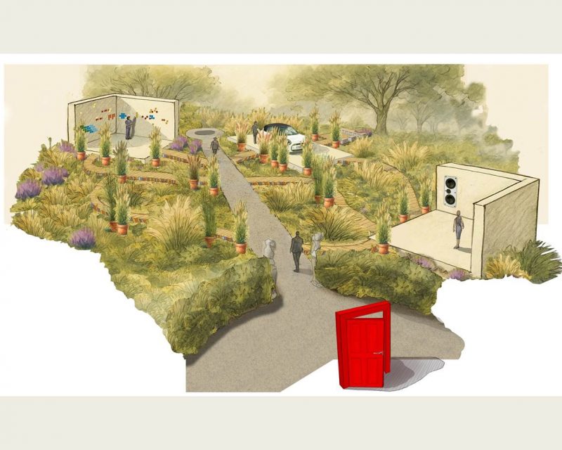 Visualization of A Garden of Curiosity, MINI x Paul Smith, AI-generated (Source: BMW Group)