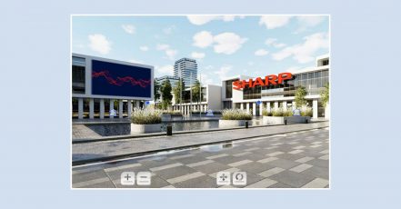Sharp Plaza, the digital experience world by Sharp, brings modern workplace solutions to life in realistic scenarios – accessible anytime, anywhere. (Source: Sharp)