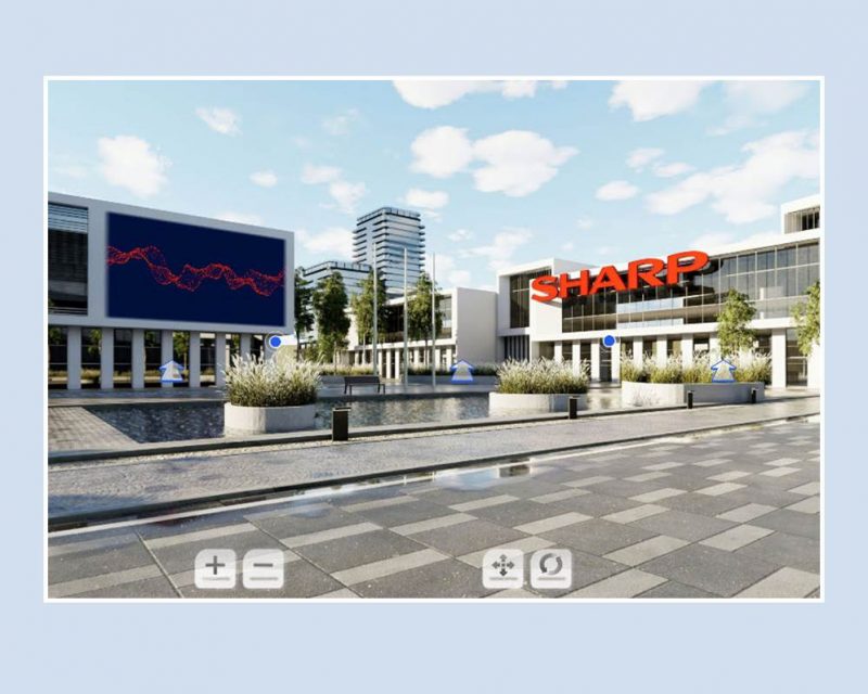 Sharp Plaza, the digital experience world by Sharp, brings modern workplace solutions to life in realistic scenarios – accessible anytime, anywhere. (Source: Sharp)