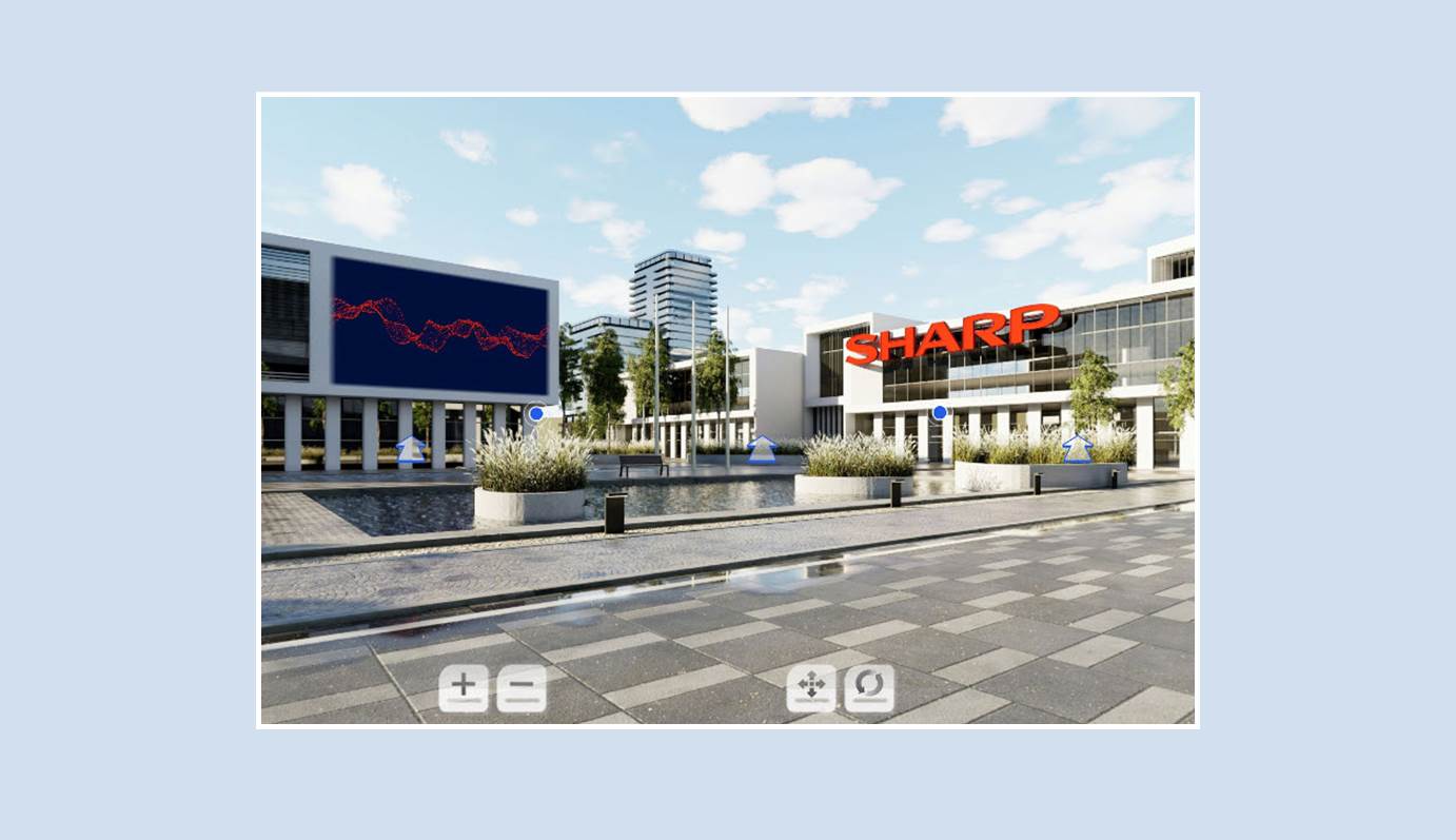 Sharp Plaza, the digital experience world by Sharp, brings modern workplace solutions to life in realistic scenarios – accessible anytime, anywhere. (Source: Sharp)