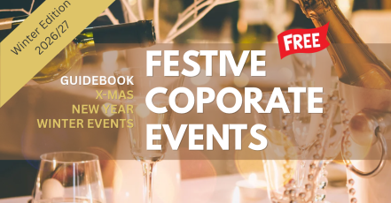 EventMaster.Club E-Book Visual – Festive Corporate Events, Winter Edition 2026-27 (Design: EventMaster.Club Editorial Team, Background Image: Canva Stock)